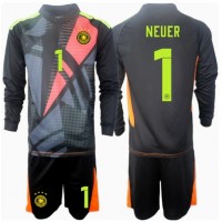Camisa de time de futebol Alemanha Manuel Neuer #1 Goleiro Replicas 1º Equipamento Infantil Europeu 2024 Manga Comprida (+ Calças curtas)